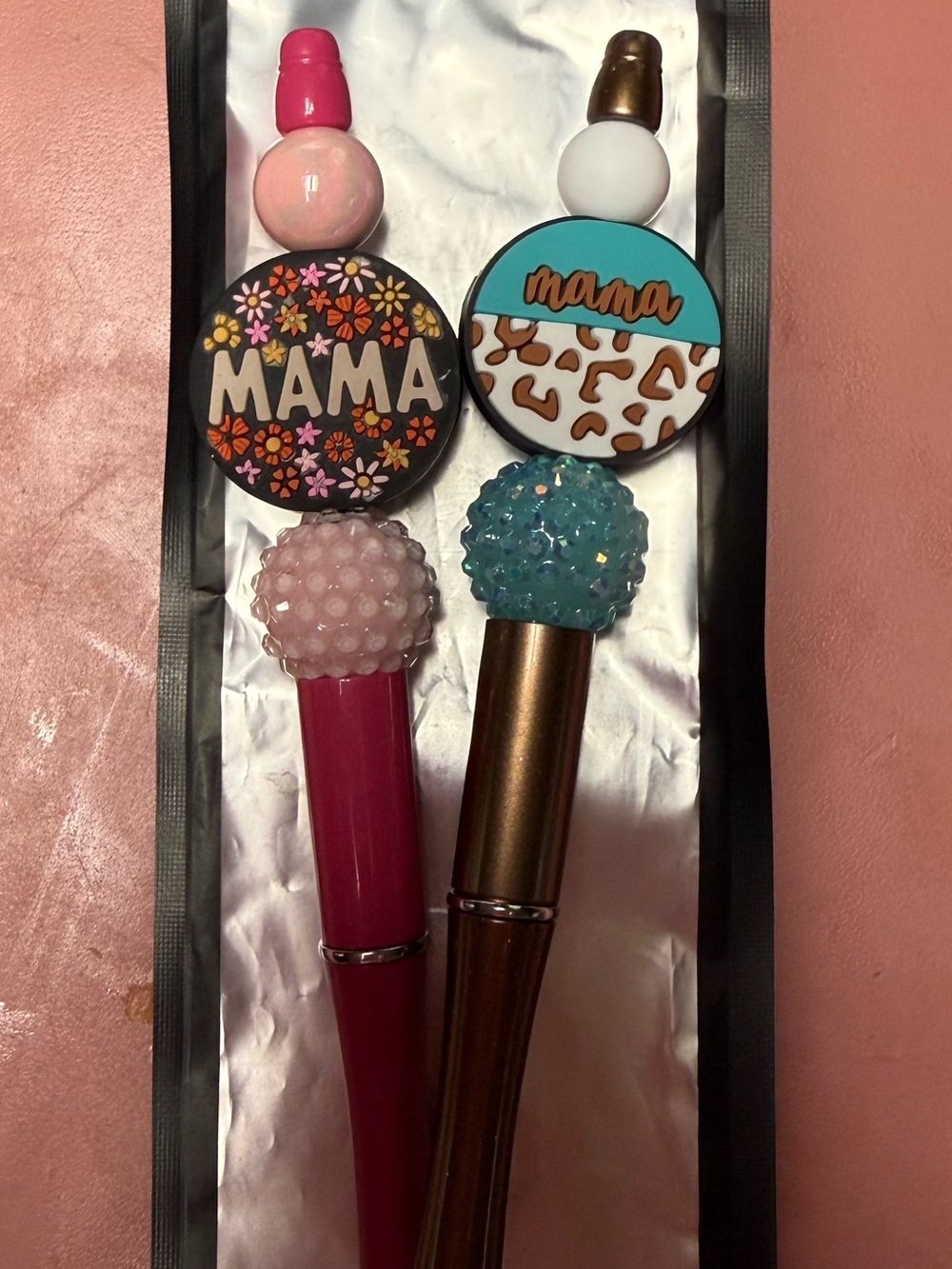 Mama Pink and Teal Decorative Pen Set